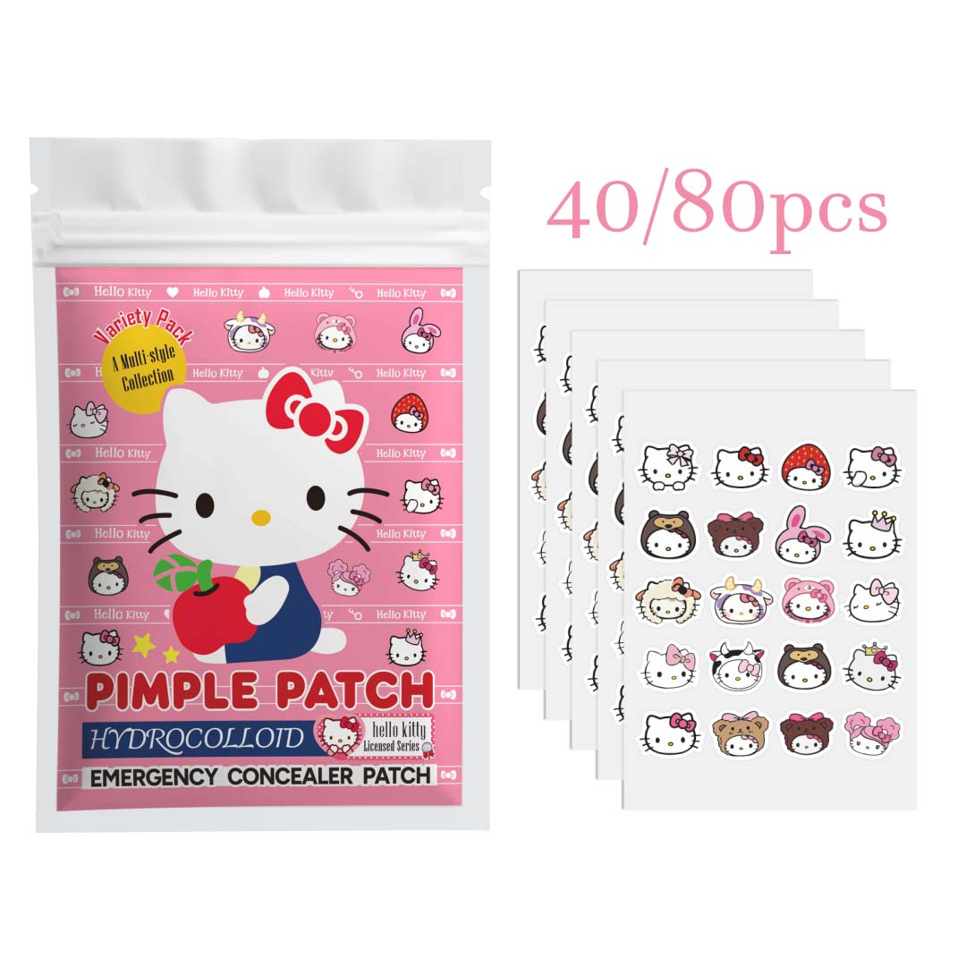 Skincare Moisturizer - 40/80개입 헬로키티 여드름 패치, 하이드로콜로이드 얼굴