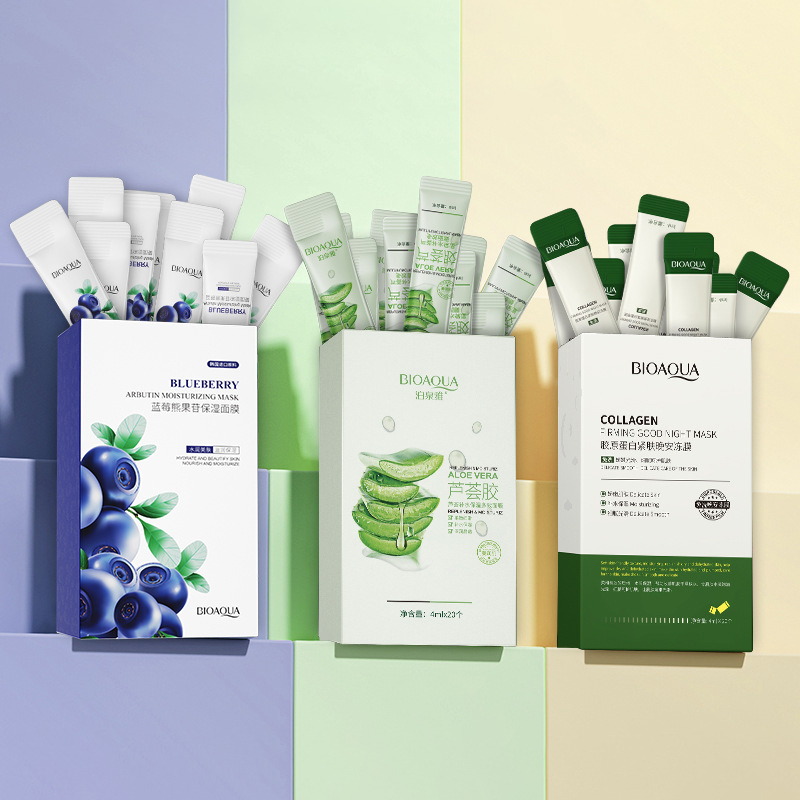 Collagen Sheet Mask - 20개입 BIOAQUA 콜라겐 슬리핑 페이셜 마스크