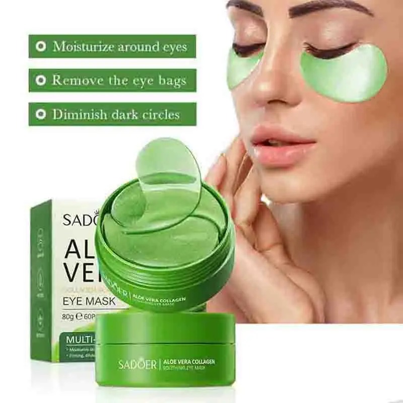 Collagen Sheet Mask - 알로에 베라 콜라겐 아이 마스크, 다크