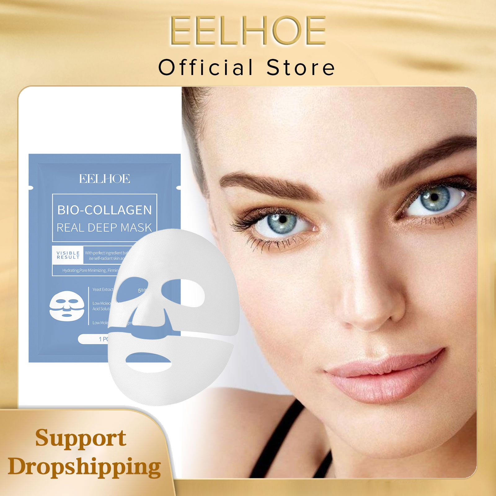 Collagen Sheet Mask - EELHOE 바이오 콜라겐 페이스 마스크, 브라이트닝,