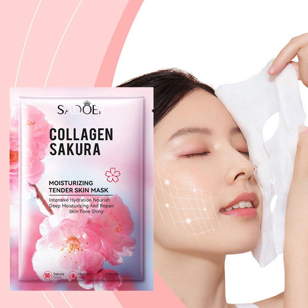 5개입 콜라겐 사쿠라 페이스 마스크 얼굴 스킨케어 보습 - Collagen Sheet Mask 리뷰 및 가격
