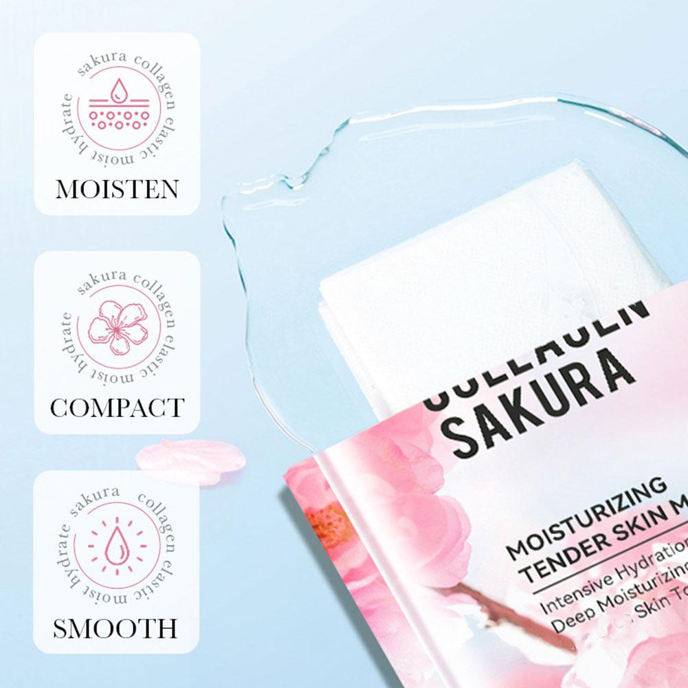 5개입 콜라겐 사쿠라 페이스 마스크 얼굴 스킨케어 보습 - Collagen Sheet Mask 리뷰 및 가격