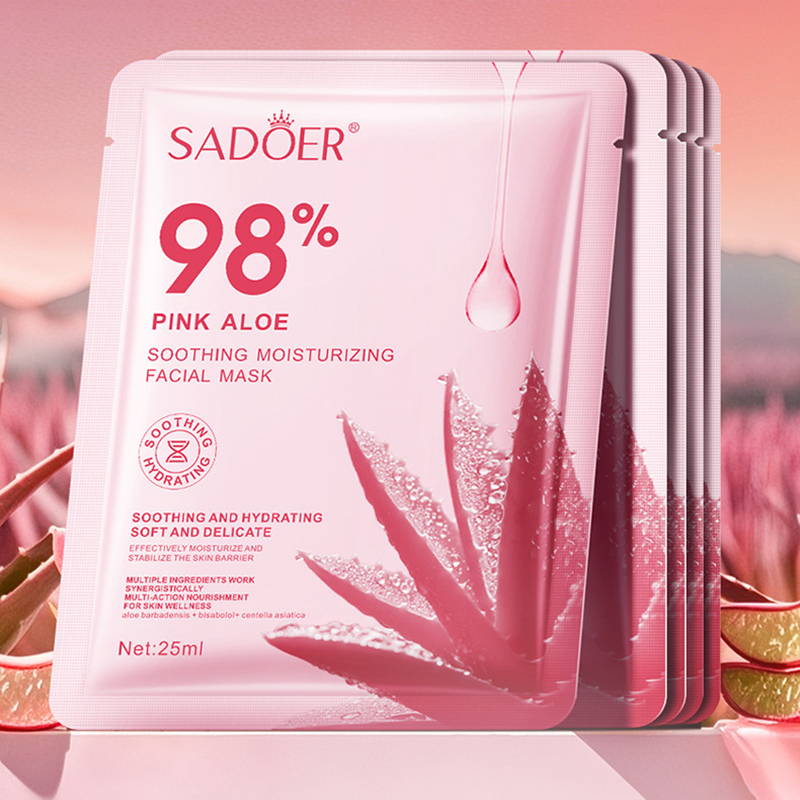 SAODER 핑크 알로에 모이스춰라이징 페이셜 마스크  - Collagen Sheet Mask 리뷰 및 가격