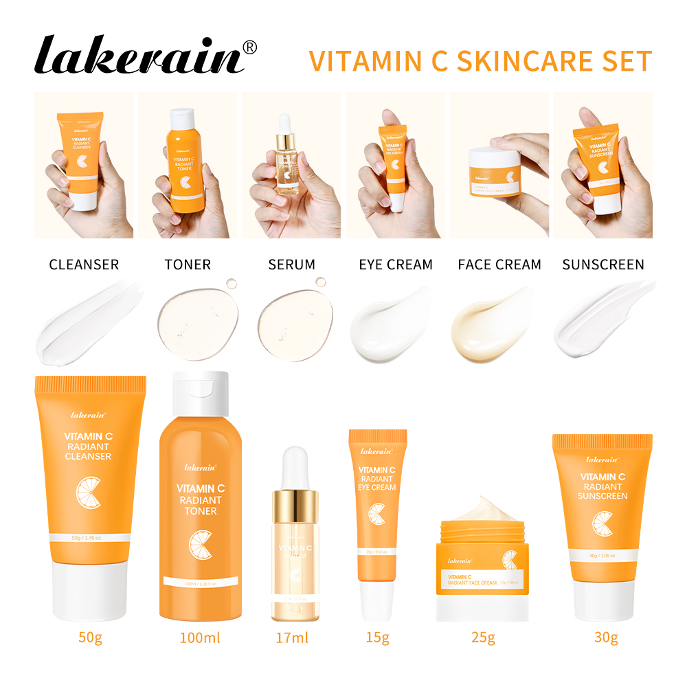 레이커레인 비타민 C 스킨케어 세트 6종 키트 미백 크 - Skincare Glad2Glow 리뷰 및 가격